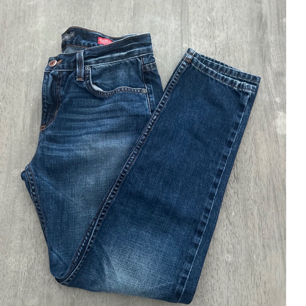 Level 99 Relaxed Lily Straight Leg Jeans Dark Wash Size 27